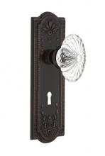 Nostalgic Warehouse 700427 - Nostalgic Warehouse Meadows Plate with Keyhole Passage Oval Fluted Crystal Glass Door Knob in Time