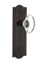 Nostalgic Warehouse 700573 - Nostalgic Warehouse Meadows Plate Single Dummy Oval Clear Crystal Glass Door Knob in Timeless Bron