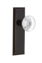 Nostalgic Warehouse 700611 - Nostalgic Warehouse New York Plate Single Dummy Round Clear Crystal Glass Door Knob in Timeless Br