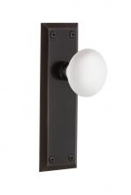 Nostalgic Warehouse 700614 - Nostalgic Warehouse New York Plate Single Dummy White Porcelain Door Knob in Timeless Bronze