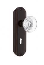 Nostalgic Warehouse 700669 - Nostalgic Warehouse Deco Plate with Keyhole Single Dummy Round Clear Crystal Glass Door Knob in Ti