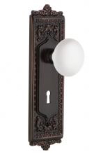 Nostalgic Warehouse 700687 - Nostalgic Warehouse Egg & Dart Plate with Keyhole Single Dummy White Porcelain Door Knob in Ti