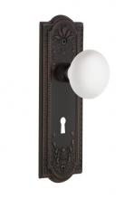 Nostalgic Warehouse 700702 - Nostalgic Warehouse Meadows Plate with Keyhole Single Dummy White Porcelain Door Knob in Timeless