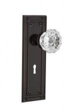Nostalgic Warehouse 700707 - Nostalgic Warehouse Mission Plate with Keyhole Single Dummy Crystal Glass Door Knob in Timeless Br
