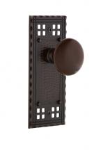 Nostalgic Warehouse 700789 - Nostalgic Warehouse Craftsman Plate Double Dummy Brown Porcelain Door Knob in Timeless Bronze