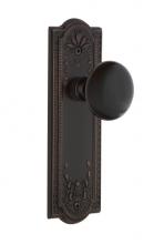 Nostalgic Warehouse 700835 - Nostalgic Warehouse Meadows Plate Double Dummy Black Porcelain Door Knob in Timeless Bronze