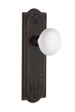 Nostalgic Warehouse 700849 - Nostalgic Warehouse Meadows Plate Double Dummy White Porcelain Door Knob in Timeless Bronze