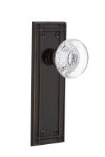 Nostalgic Warehouse 700864 - Nostalgic Warehouse Mission Plate Double Dummy Round Clear Crystal Glass Door Knob in Timeless Bro