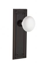 Nostalgic Warehouse 700868 - Nostalgic Warehouse Mission Plate Double Dummy White Porcelain Door Knob in Timeless Bronze