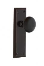 Nostalgic Warehouse 700869 - Nostalgic Warehouse New York Plate Double Dummy Black Porcelain Door Knob in Timeless Bronze