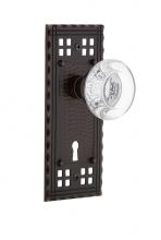 Nostalgic Warehouse 700924 - Nostalgic Warehouse Craftsman Plate with Keyhole Double Dummy Round Clear Crystal Glass Door Knob
