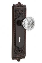 Nostalgic Warehouse 700947 - Nostalgic Warehouse Egg & Dart Plate with Keyhole Double Dummy Crystal Glass Door Knob in Time