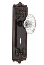 Nostalgic Warehouse 700952 - Nostalgic Warehouse Egg & Dart Plate with Keyhole Double Dummy Oval Fluted Crystal Glass Door