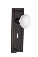 Nostalgic Warehouse 700991 - Nostalgic Warehouse Mission Plate with Keyhole Double Dummy White Porcelain Door Knob in Timeless
