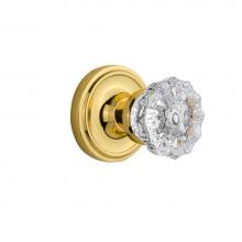 Nostalgic Warehouse 701124 - Nostalgic Warehouse Classic Rosette Passage Crystal Glass Door Knob in Polished Brass