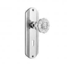 Nostalgic Warehouse 701144 - Nostalgic Warehouse Deco Plate with Keyhole Single Dummy Crystal Glass Door Knob in Bright Chrome