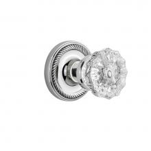 Nostalgic Warehouse 701176 - Nostalgic Warehouse Rope Rosette Double Dummy Crystal Glass Door Knob in Bright Chrome