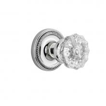 Nostalgic Warehouse 701179 - Nostalgic Warehouse Rope Rosette Passage Crystal Glass Door Knob in Bright Chrome