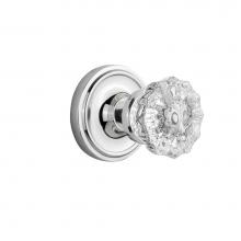 Nostalgic Warehouse 701198 - Nostalgic Warehouse Classic Rosette Passage Crystal Glass Door Knob in Bright Chrome