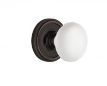 Nostalgic Warehouse 701642 - Nostalgic Warehouse Classic Rosette Privacy White Porcelain Door Knob in Timeless Bronze