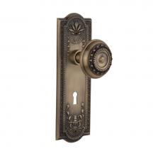Nostalgic Warehouse 701807 - Nostalgic Warehouse Meadows Plate Interior Mortise Meadows Door Knob in Antique Brass