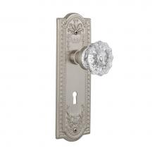 Nostalgic Warehouse 701818 - Nostalgic Warehouse Meadows Plate with Keyhole Single Dummy Crystal Glass Door Knob in Satin Nicke