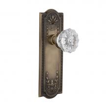Nostalgic Warehouse 701831 - Nostalgic Warehouse Meadows Plate Single Dummy Crystal Glass Door Knob in Antique Brass
