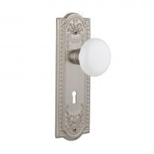 Nostalgic Warehouse 701869 - Nostalgic Warehouse Meadows Plate Interior Mortise White Porcelain Door Knob in Satin Nickel