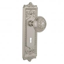 Nostalgic Warehouse 701908 - Nostalgic Warehouse Egg & Dart Plate with Keyhole Single Dummy Egg & Dart Door Knob in Sat