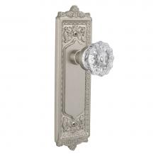 Nostalgic Warehouse 701938 - Nostalgic Warehouse Egg & Dart Plate Single Dummy Crystal Glass Door Knob in Satin Nickel