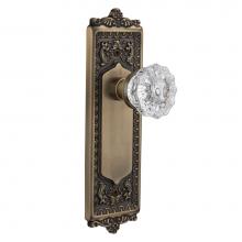 Nostalgic Warehouse 701939 - Nostalgic Warehouse Egg & Dart Plate Double Dummy Crystal Glass Door Knob in Antique Brass