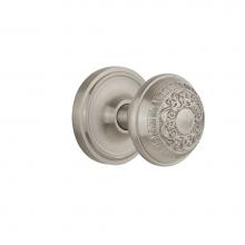 Nostalgic Warehouse 701953 - Nostalgic Warehouse Classic Rosette Double Dummy Egg & Dart Door Knob in Satin Nickel