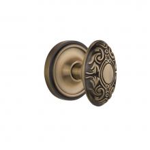 Nostalgic Warehouse 702026 - Nostalgic Warehouse Classic Rosette Single Dummy Victorian Door Knob in Antique Brass