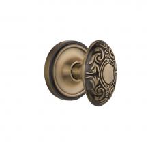 Nostalgic Warehouse 702038 - Nostalgic Warehouse Classic Rosette Passage Victorian Door Knob in Antique Brass