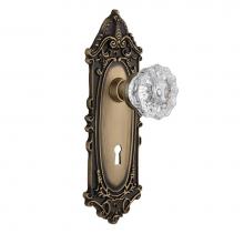 Nostalgic Warehouse 702081 - Nostalgic Warehouse Victorian Plate with Keyhole Single Dummy Crystal Glass Door Knob in Antique B