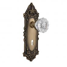 Nostalgic Warehouse 702084 - Nostalgic Warehouse Victorian Plate with Keyhole Double Dummy Crystal Glass Door Knob in Antique B