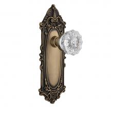 Nostalgic Warehouse 702096 - Nostalgic Warehouse Victorian Plate Single Dummy Crystal Glass Door Knob in Antique Brass