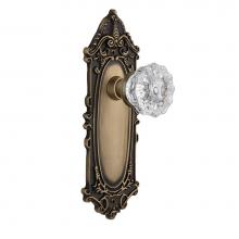 Nostalgic Warehouse 702099 - Nostalgic Warehouse Victorian Plate Double Dummy Crystal Glass Door Knob in Antique Brass