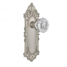 Nostalgic Warehouse 702101 - Nostalgic Warehouse Victorian Plate Double Dummy Crystal Glass Door Knob in Satin Nickel