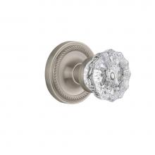 Nostalgic Warehouse 702126 - Nostalgic Warehouse Rope Rosette Interior Mortise Crystal Glass Door Knob in Satin Nickel