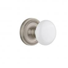 Nostalgic Warehouse 702136 - Nostalgic Warehouse Rope Rosette Single Dummy White Porcelain Door Knob in Satin Nickel