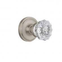 Nostalgic Warehouse 702184 - Nostalgic Warehouse Classic Rosette Privacy Crystal Glass Door Knob in Satin Nickel