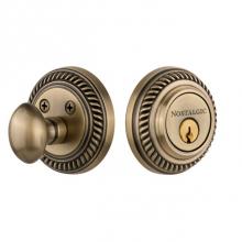 Nostalgic Warehouse 702282 - Nostalgic Warehouse Rope Rosette Single Cylinder Deadbolt in Antique Brass