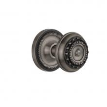 Nostalgic Warehouse 702501 - Nostalgic Warehouse Rope Rosette Privacy Meadows Door Knob in Antique Pewter