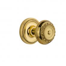 Nostalgic Warehouse 702513 - Nostalgic Warehouse Rope Rosette Single Dummy Meadows Door Knob in Polished Brass