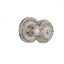 Nostalgic Warehouse 702519 - Nostalgic Warehouse Rope Rosette Double Dummy Meadows Door Knob in Satin Nickel