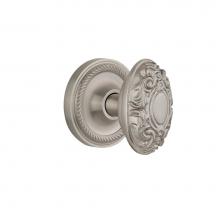 Nostalgic Warehouse 702544 - Nostalgic Warehouse Rope Rosette Double Dummy Victorian Door Knob in Satin Nickel