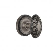Nostalgic Warehouse 702546 - Nostalgic Warehouse Rope Rosette Interior Mortise Victorian Door Knob in Antique Pewter