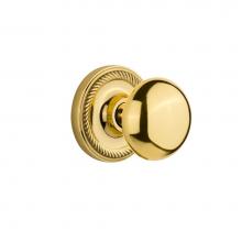 Nostalgic Warehouse 702603 - Nostalgic Warehouse Rope Rosette Interior Mortise New York Door Knob in Polished Brass