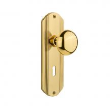 Nostalgic Warehouse 702612 - Nostalgic Warehouse Deco Plate with Keyhole Double Dummy New York Door Knob in Polished Brass